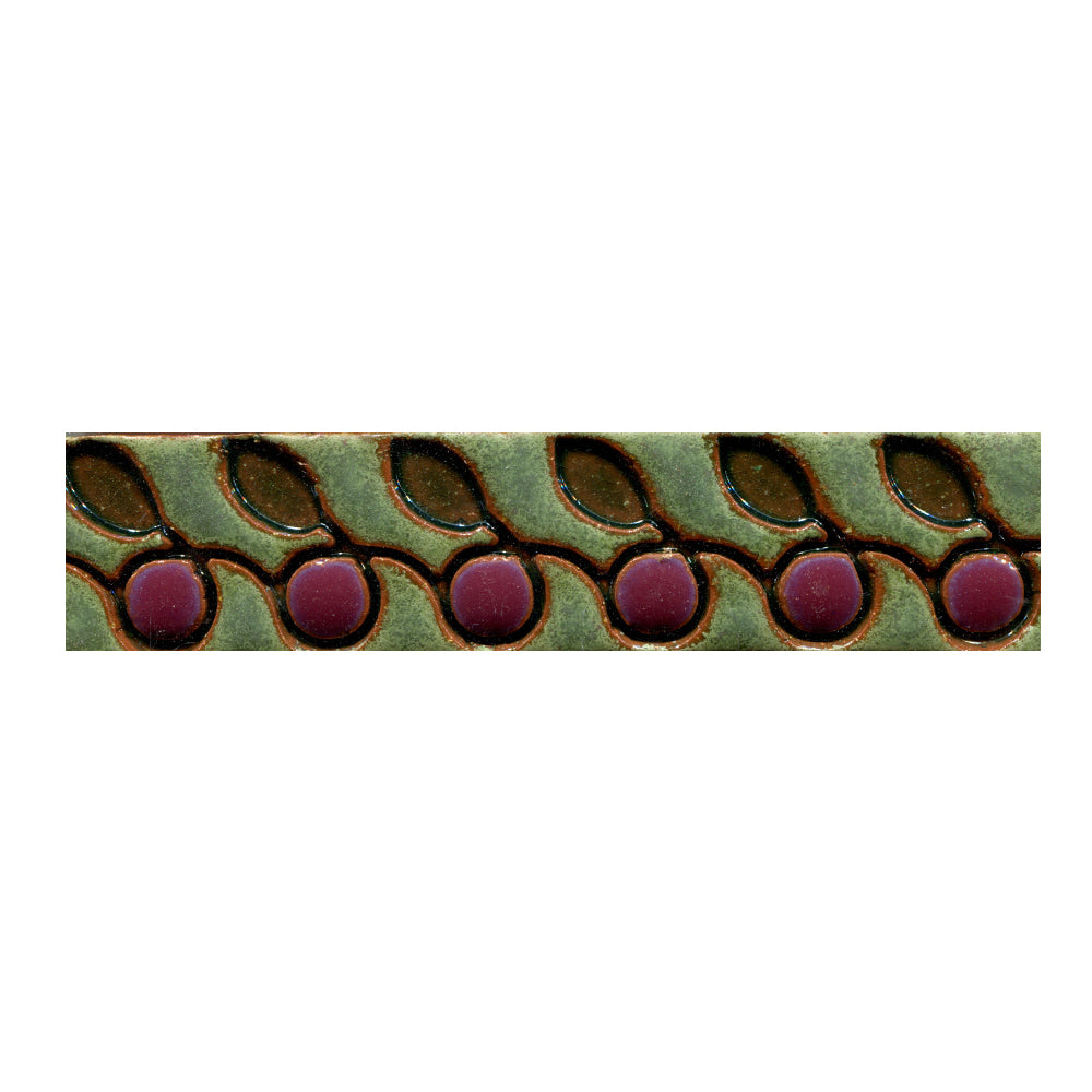 Berries and Leaves Trim Stamped Tile