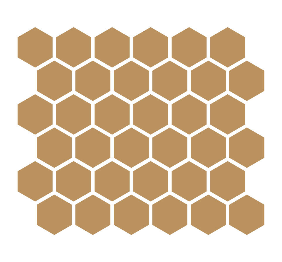 2" Hexagon Unglazed Porcelain