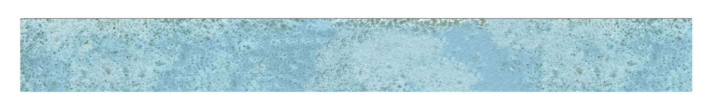 ceramic tile trim in mottled aqua