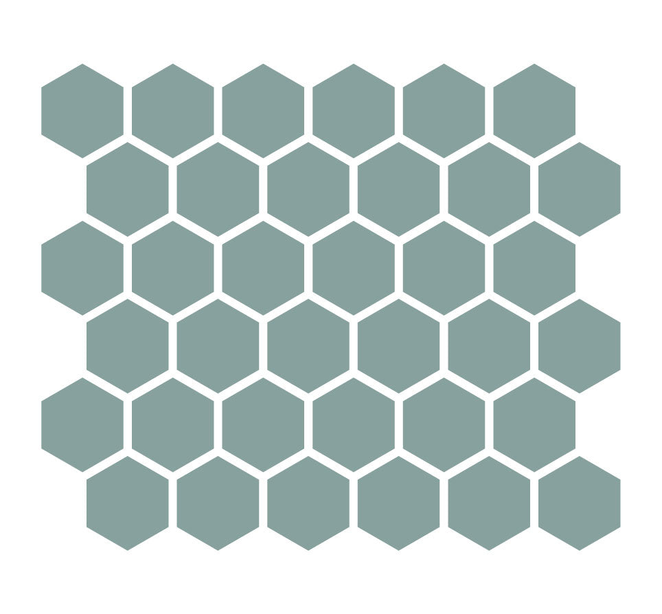 2" Hexagon Unglazed Porcelain