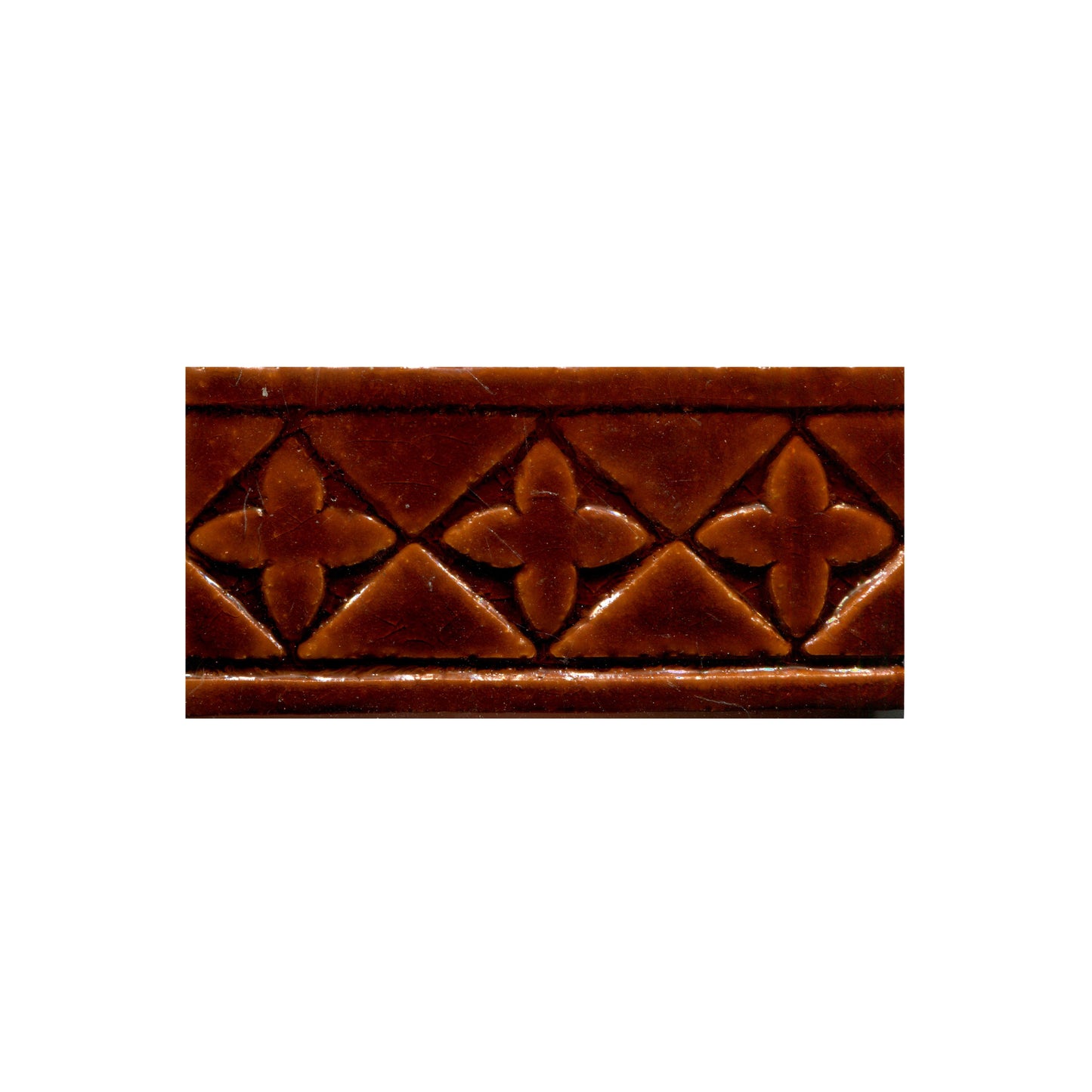 A Toffee brown floral-patterned molding or trim piece.