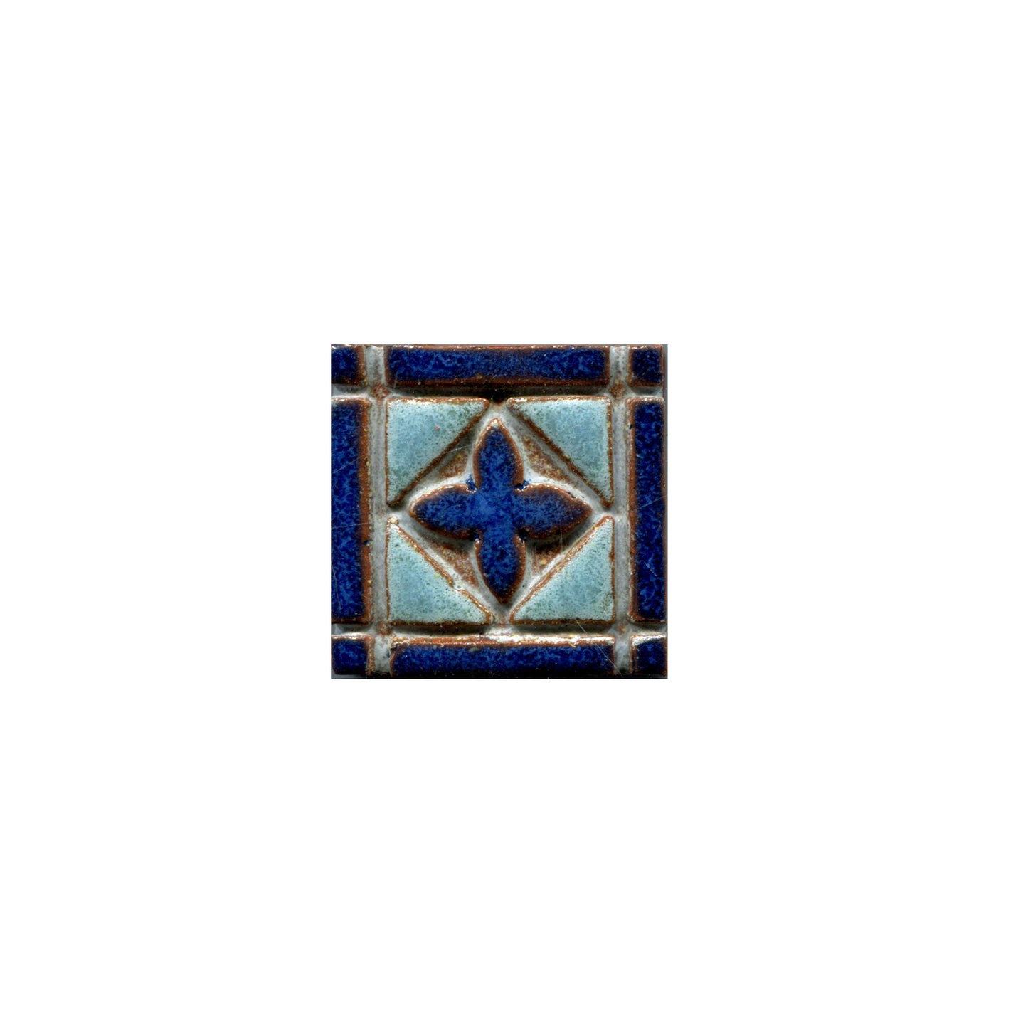 Decorative tile with light and dark blue