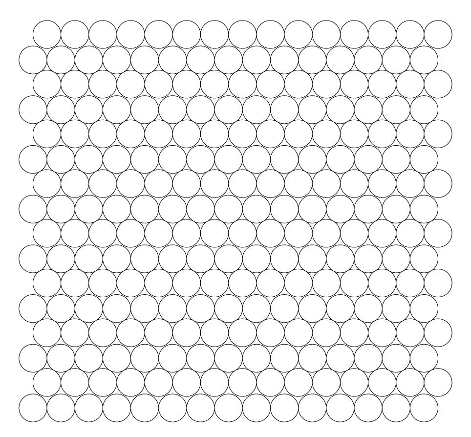 A grid of round unglazed porcelain tiles in White
