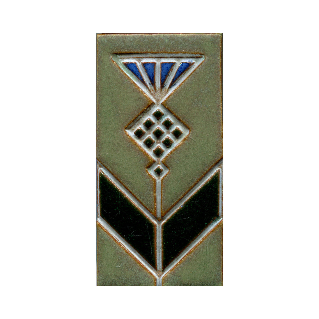 Decorative tile with geometric pattern on a white background