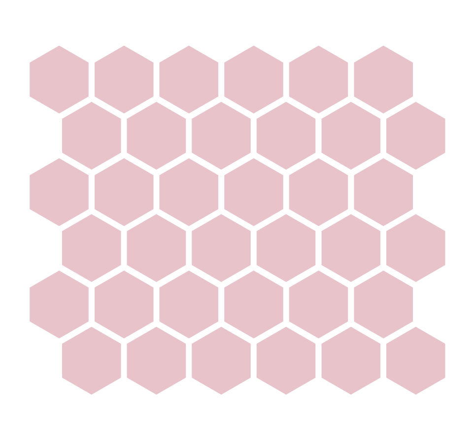 2" Hexagon Unglazed Porcelain