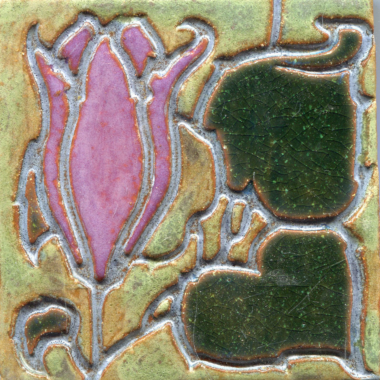 Holland Tulip Stamped Tile