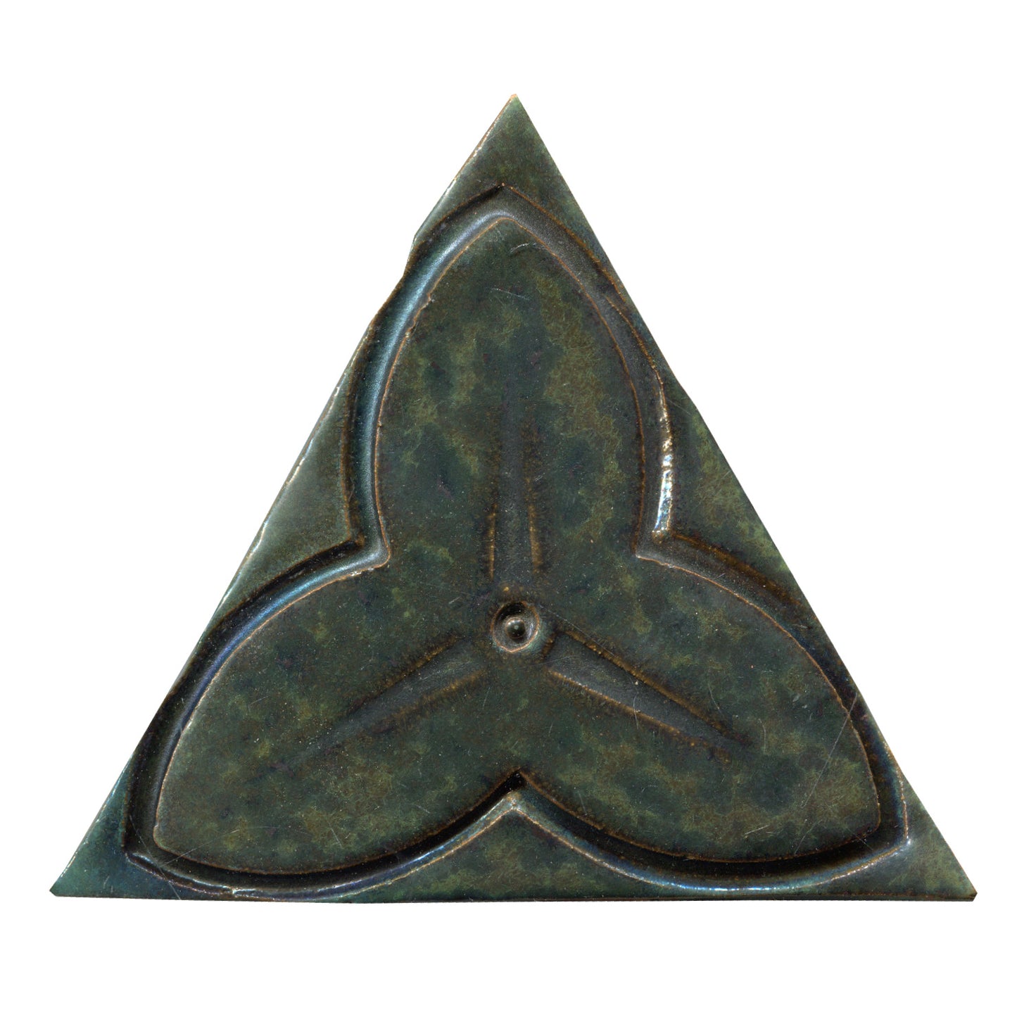 Jade Moss Trillium flower 6" triangle tile