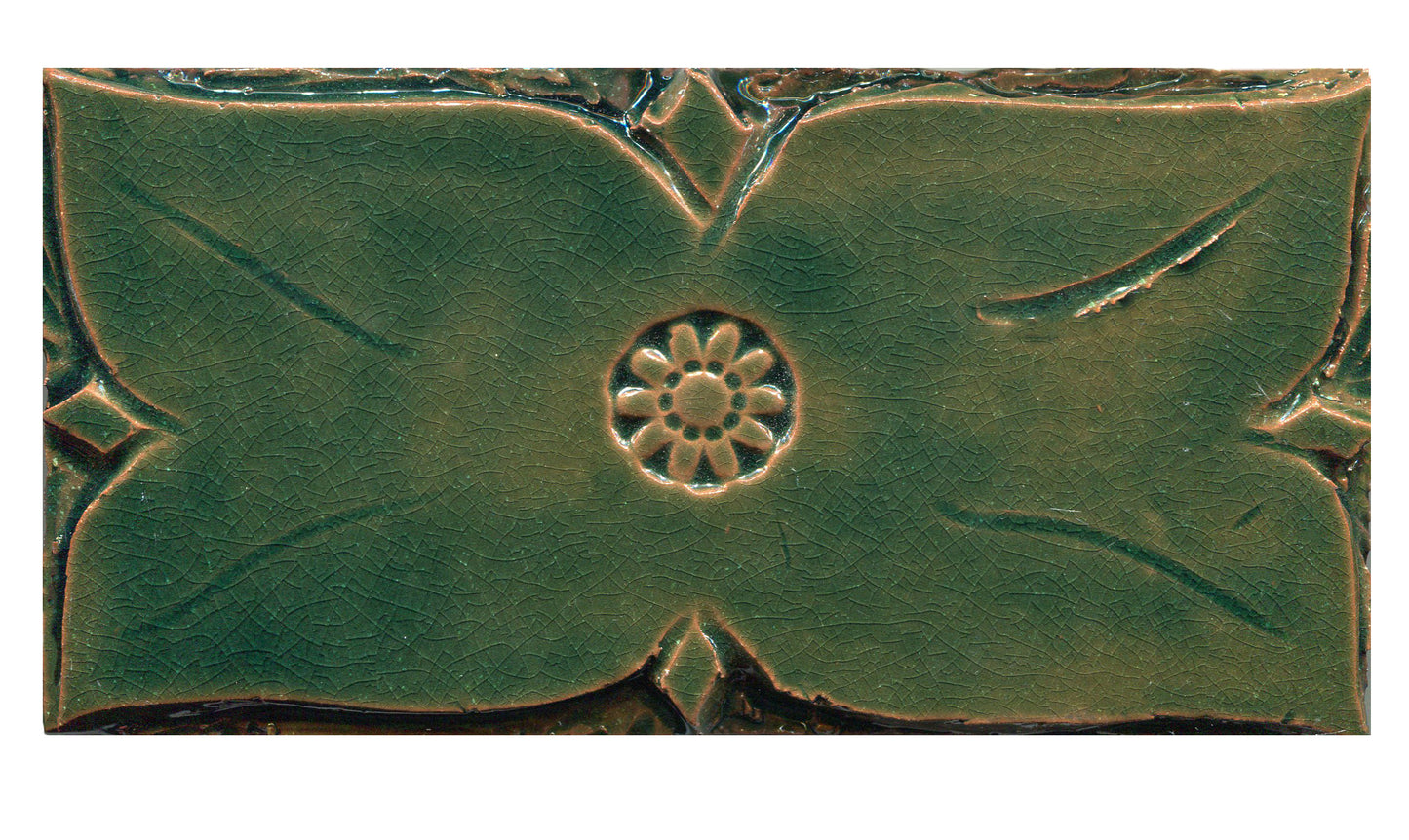 Lime green Solid Medieval Floral Tile