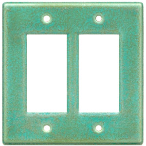 Crystallized Avocado double GFI Ceramic Switch Plate