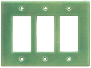 Crystallized Avocado triple GFI Ceramic Switch Plate