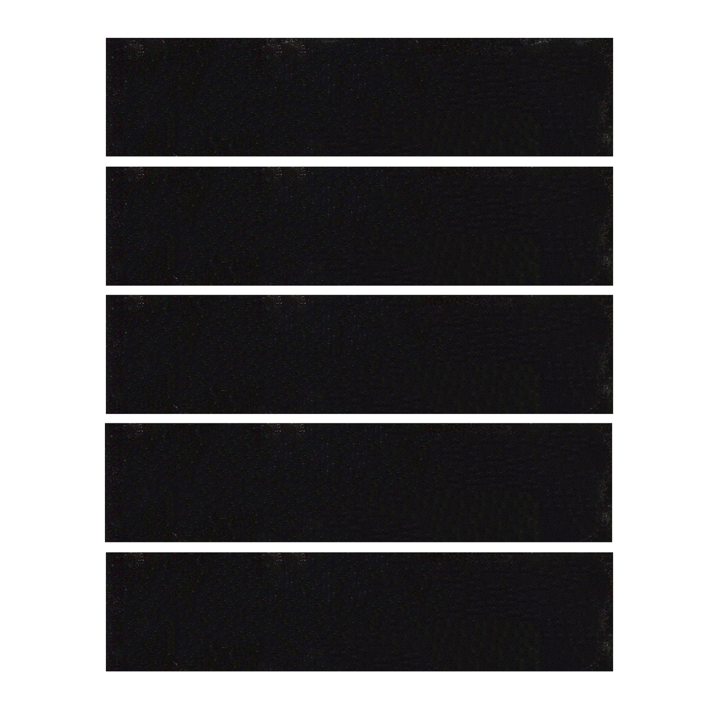 black glazed ceramic tiles arranged in a grid, showing a gloss black color with hints of blue.