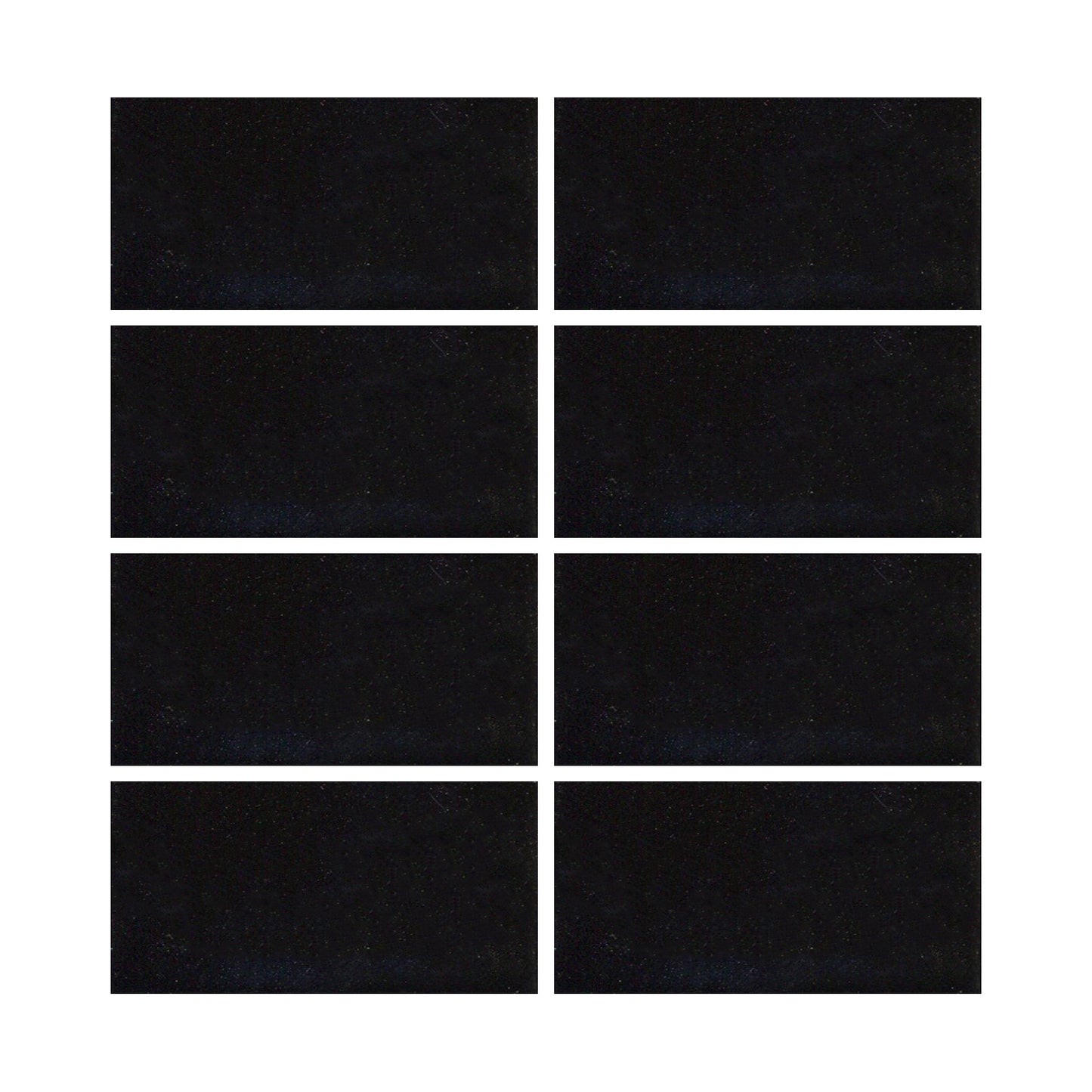 Black ceramic tiles showing a gloss black color with hints of blue.