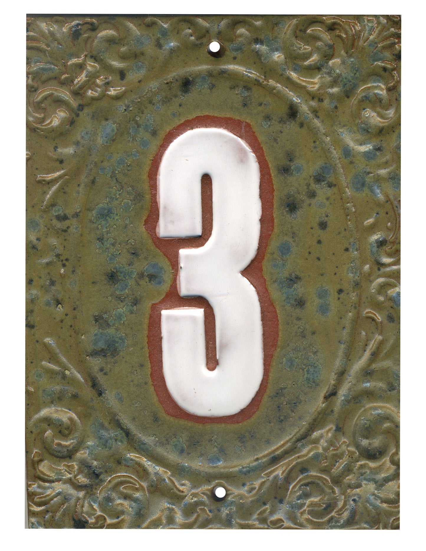 Victorian House Numbers Quail's Egg/Marshmalllow