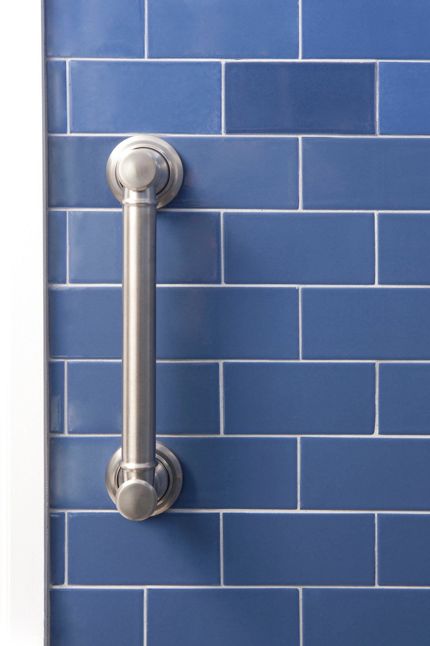 Blueberry subway tile bathroom shower