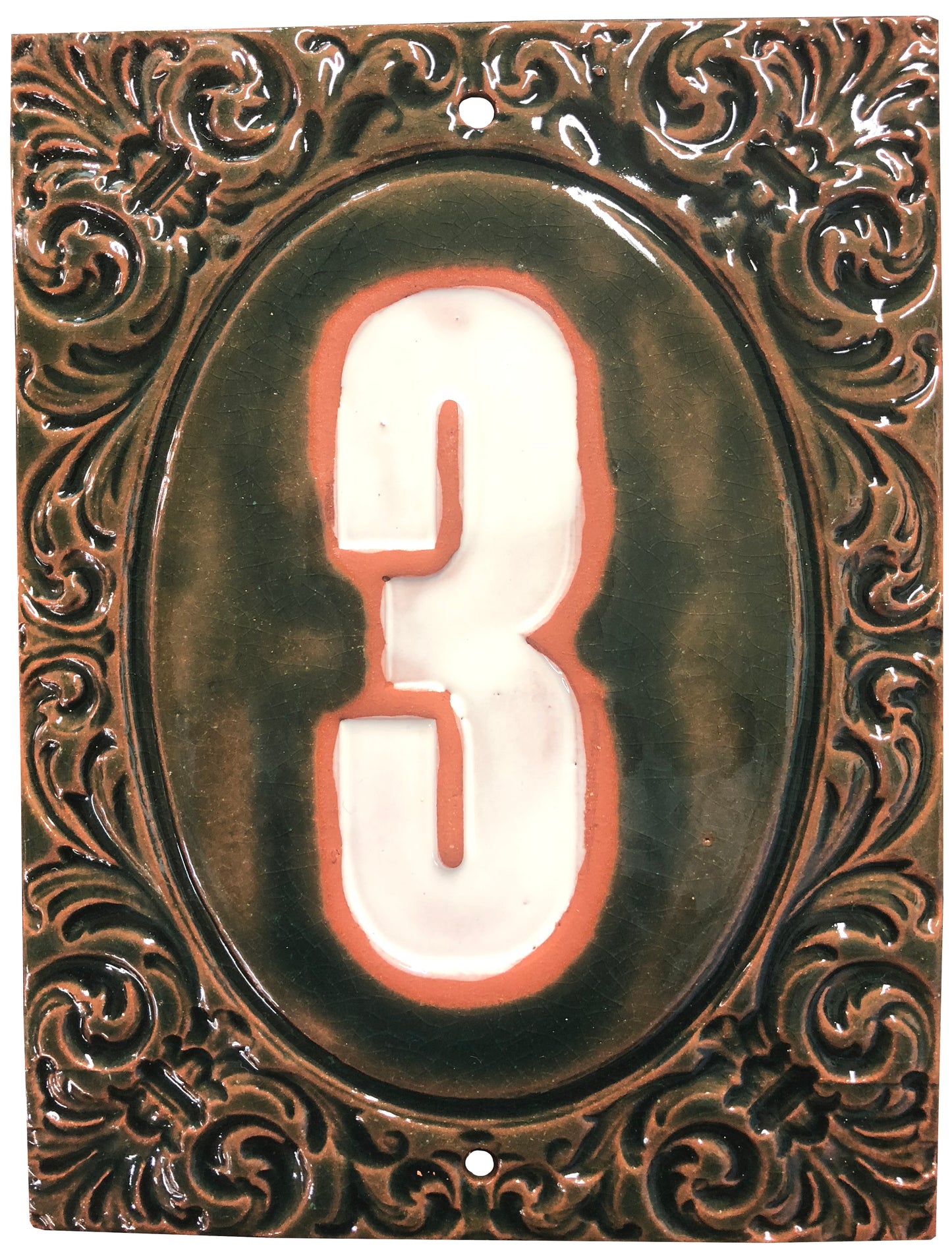 Victorian House Numbers Lime/Marshmalllow