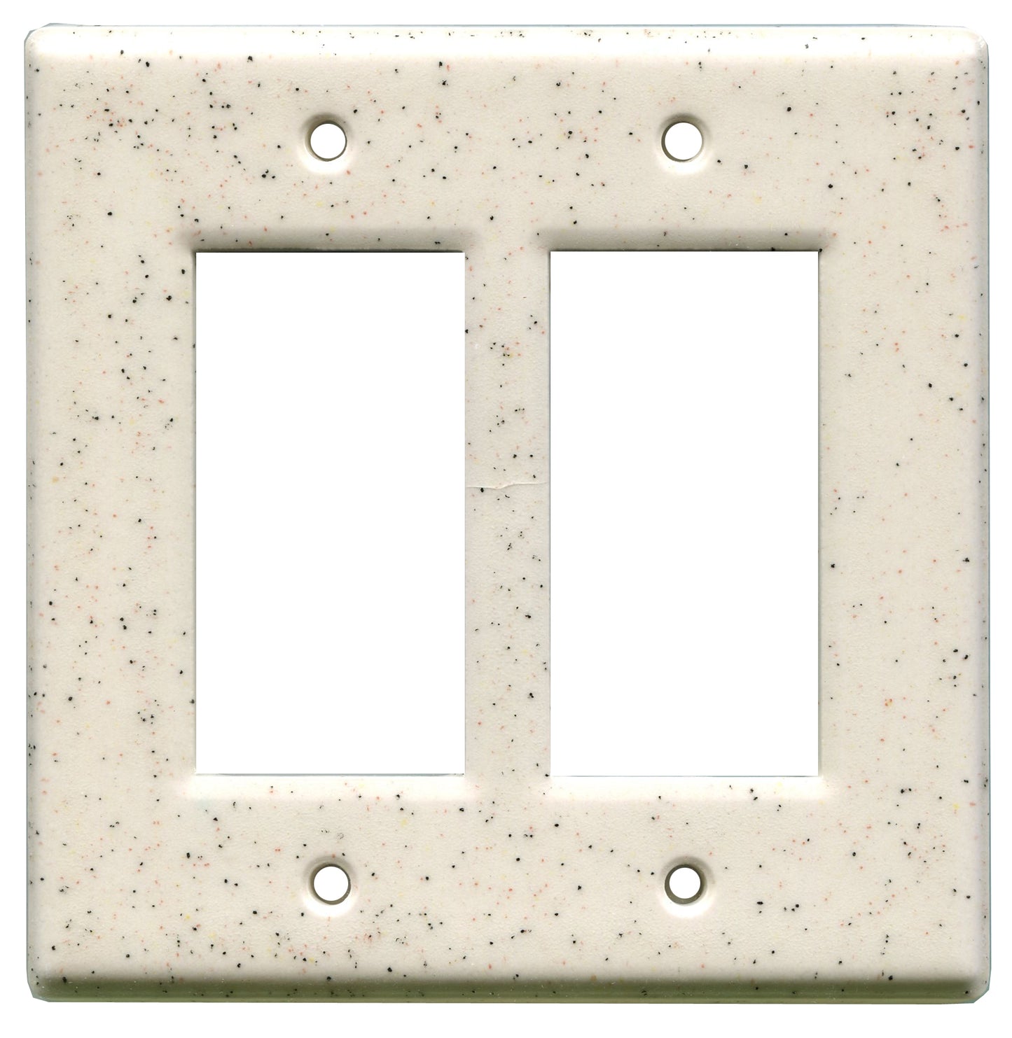 Peppered clear ceramic double GFI switch plate