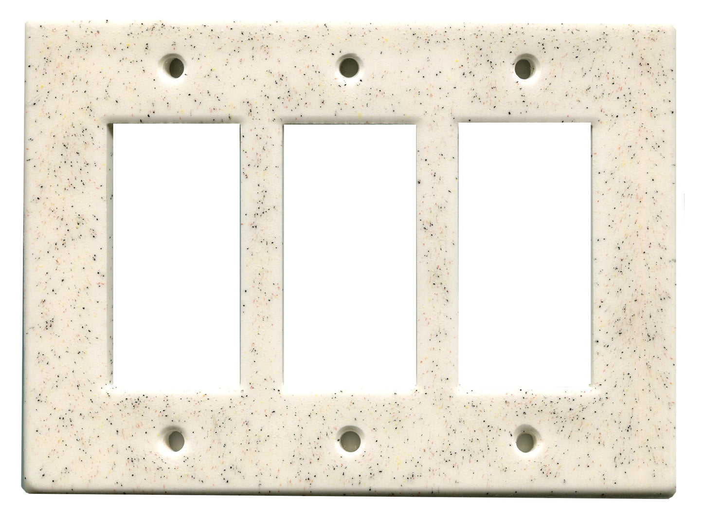 Peppered clear ceramic  triple GFI switch plate