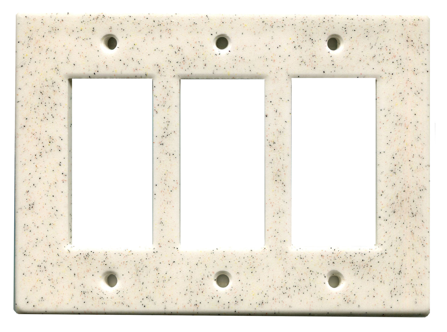 Peppered clear ceramic triple GFI switch plate