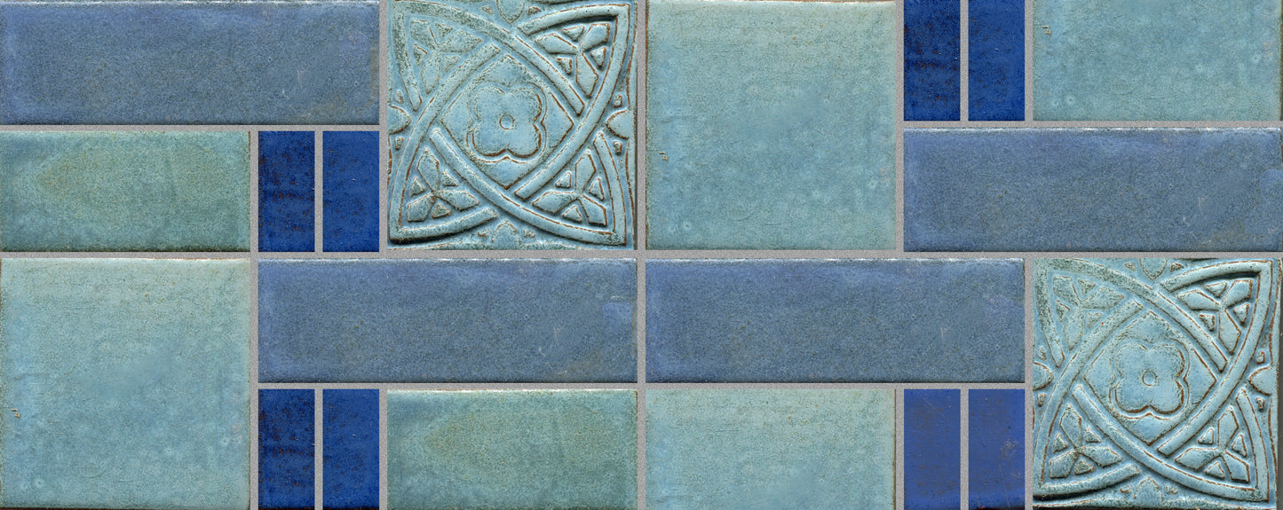 Aquilla pattern in Blues with Westminster art tile
