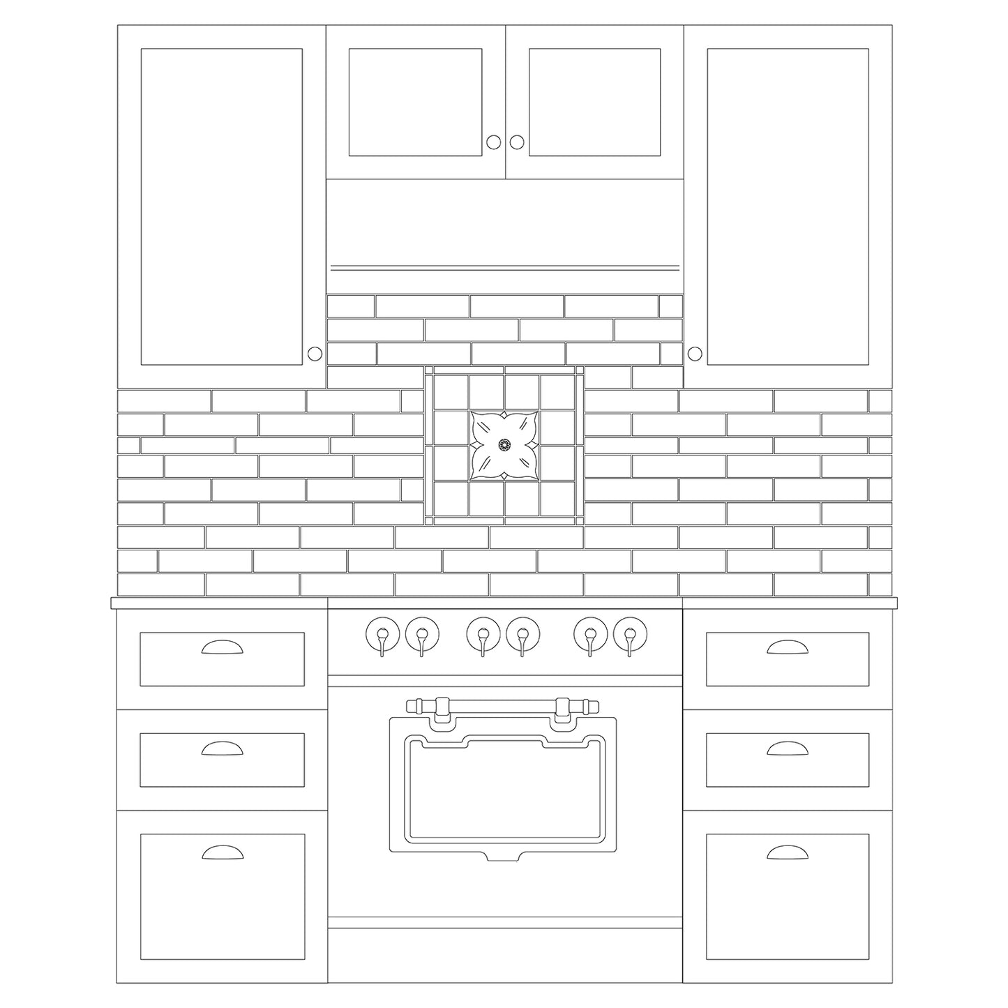 Cottage Kitchen Drawing