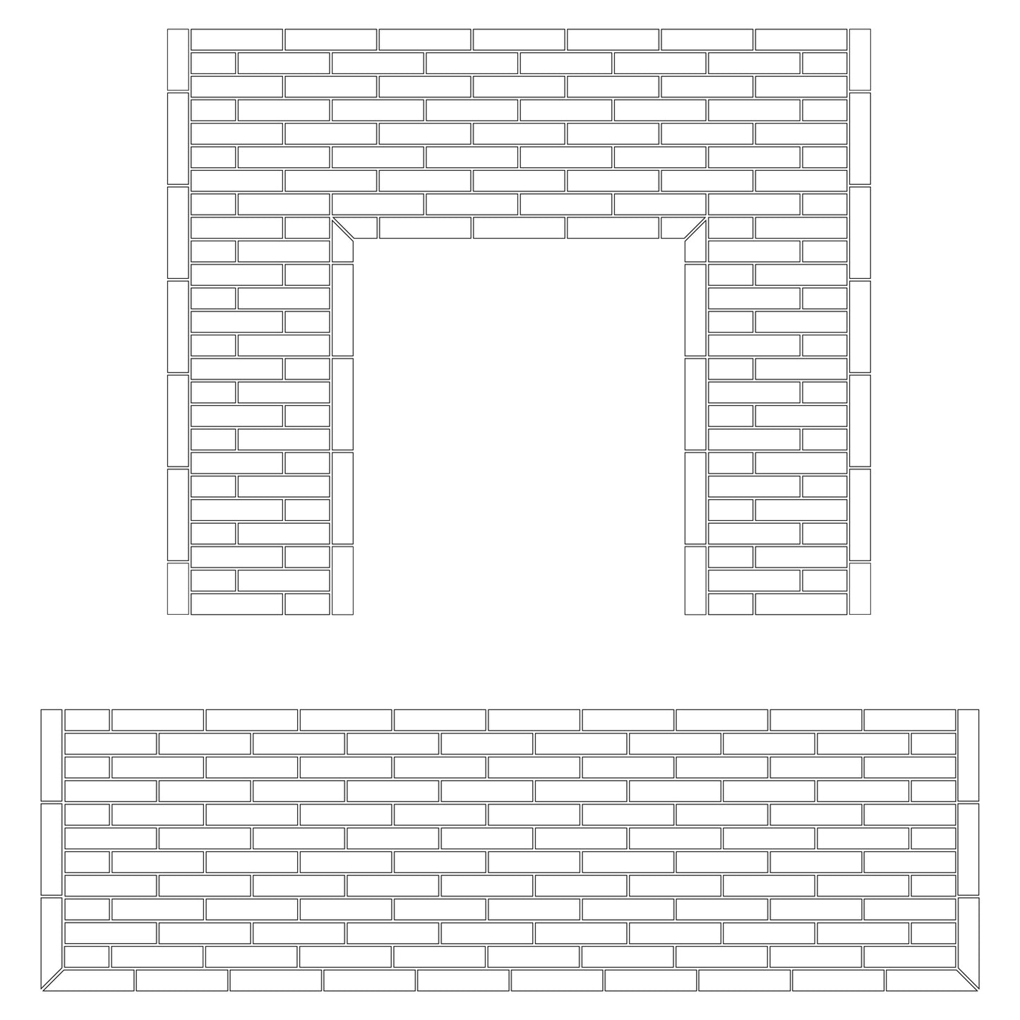 Bordered Victorian Fireplace Drawing