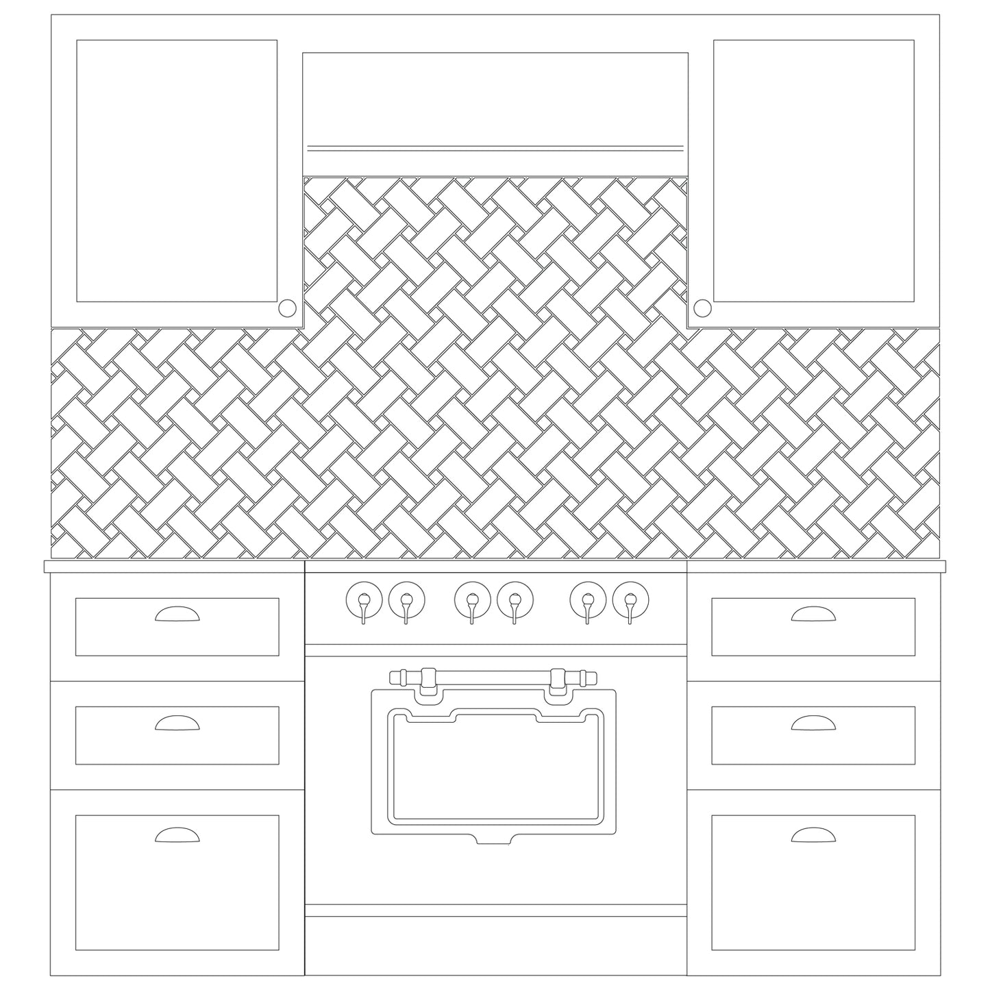 Basketweave Kitchen Drawing