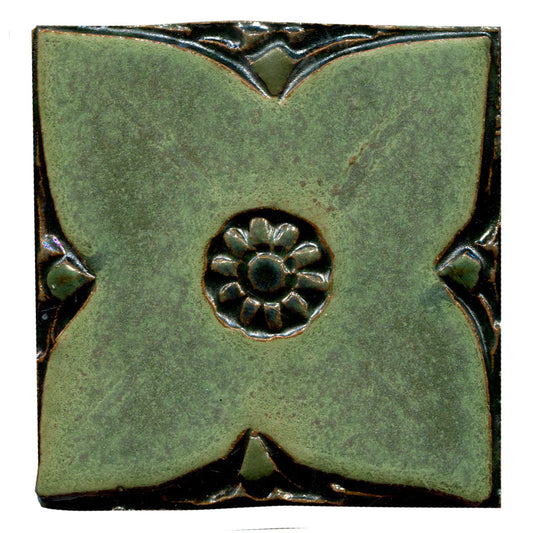 Evergreen Medieval Floral Tile