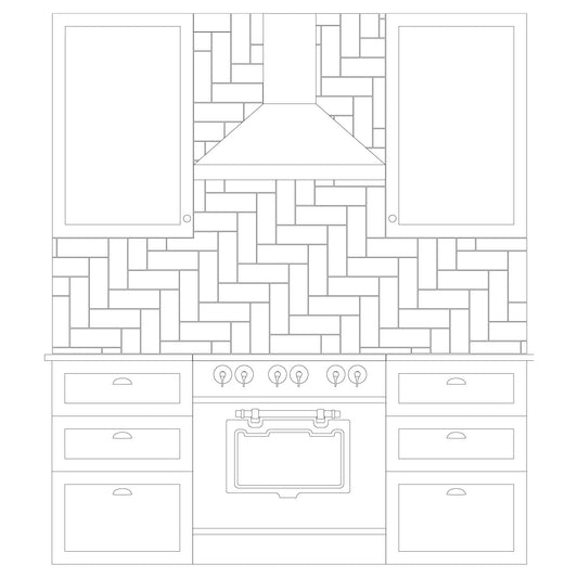 Herringbone Kitchen Drawing