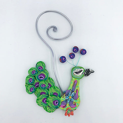 Peacock Polymer Clay Ornament