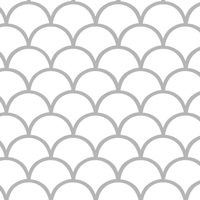 A graphic drawing of a  peacock patterned tile, showcasing its interlocking shape.