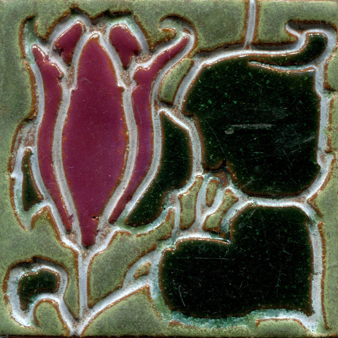 Holland Tulip Stamped Tile – Clay Squared