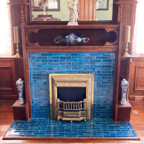 Bordered Victorian Fireplace Drawing