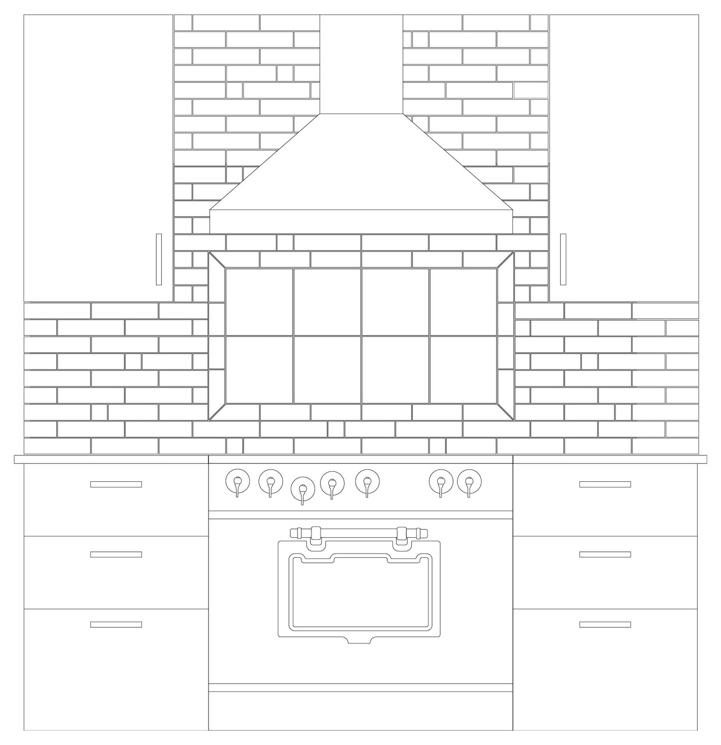 Tile Mural Kitchen Drawing