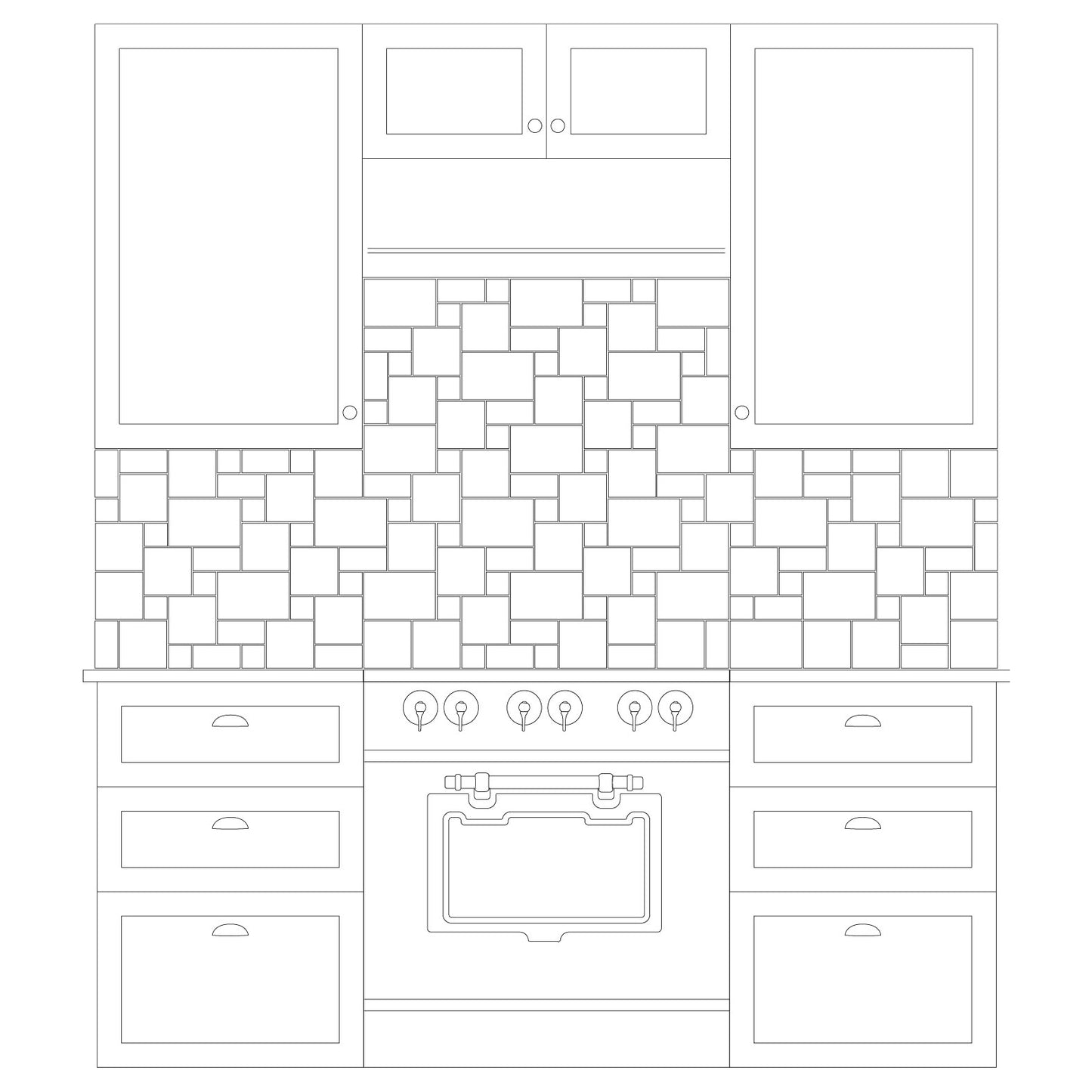 Versailles Kitchen Drawing