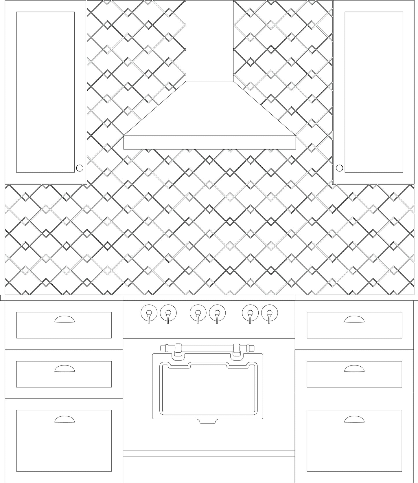 Zig-Zag Kitchen Drawing