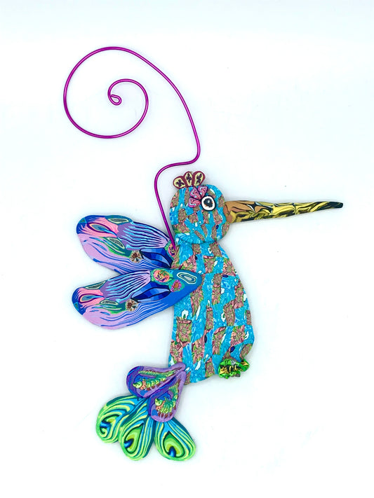 Hummingbird Polymer Clay Ornament