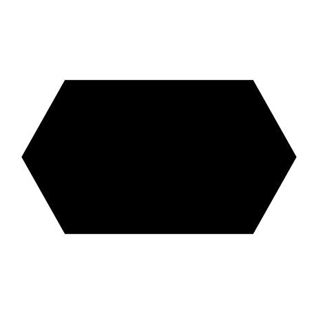 Elongated Hexagon Black