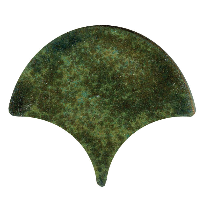 Peacock-Scallop shape tile Jade Moss