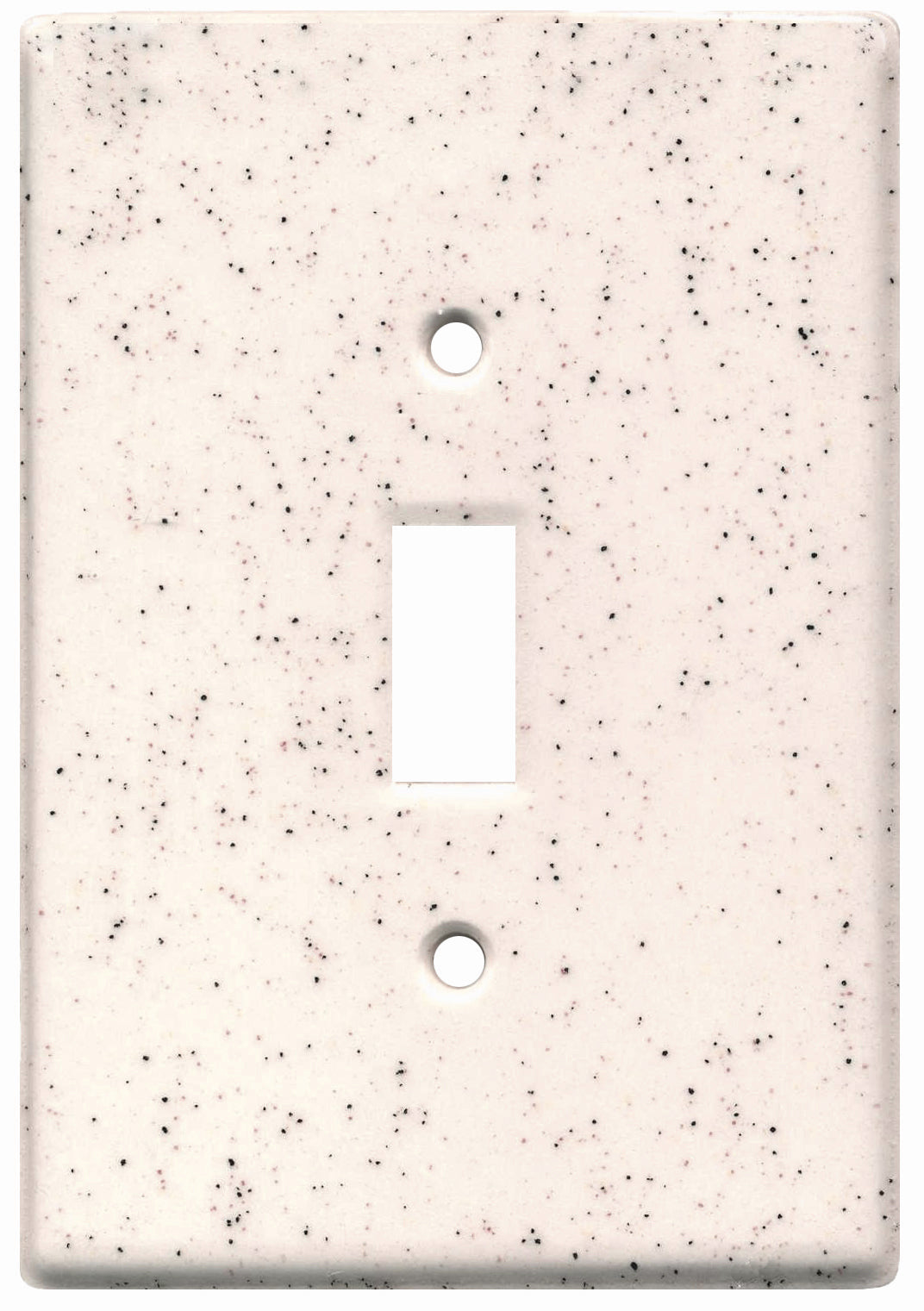 Peppered clear ceramic single switch plate