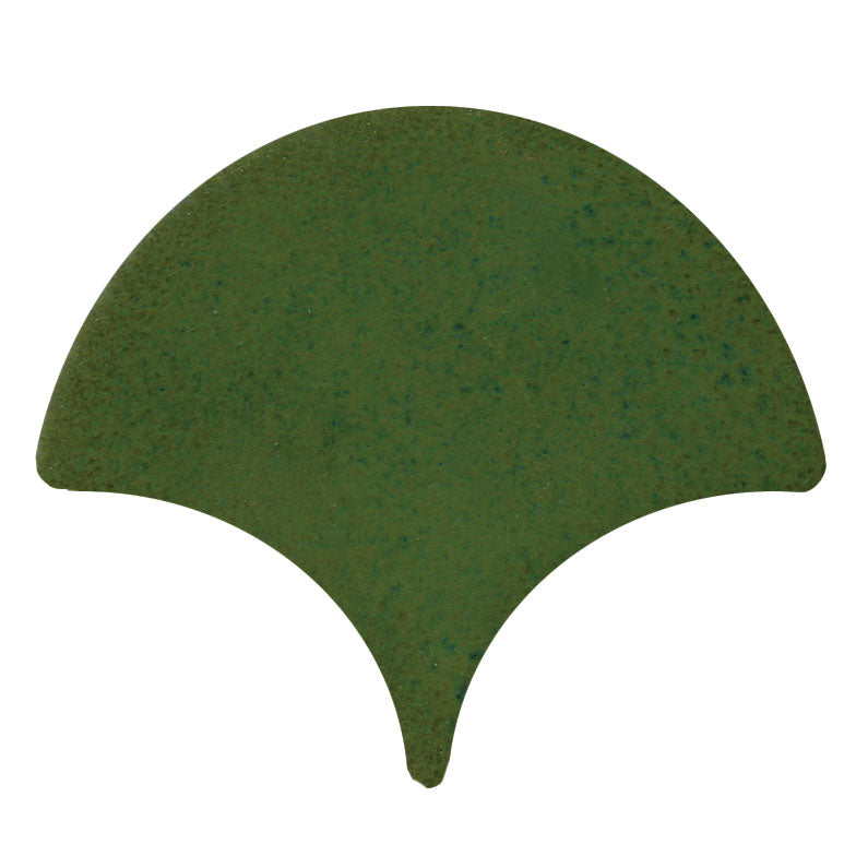 Peacock-Scallop shape tile Pesto