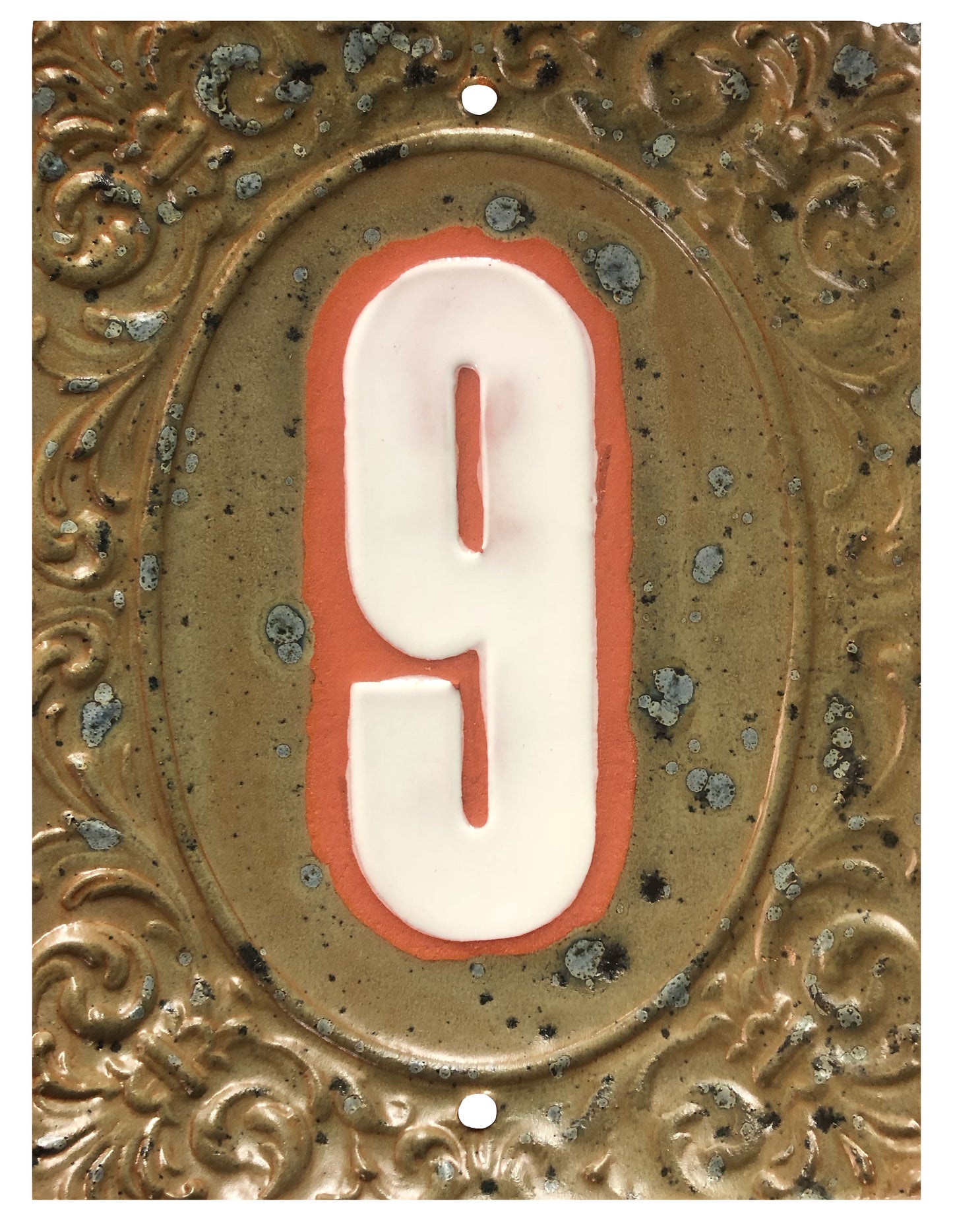 Victorian House Numbers Quail's Egg/Marshmalllow